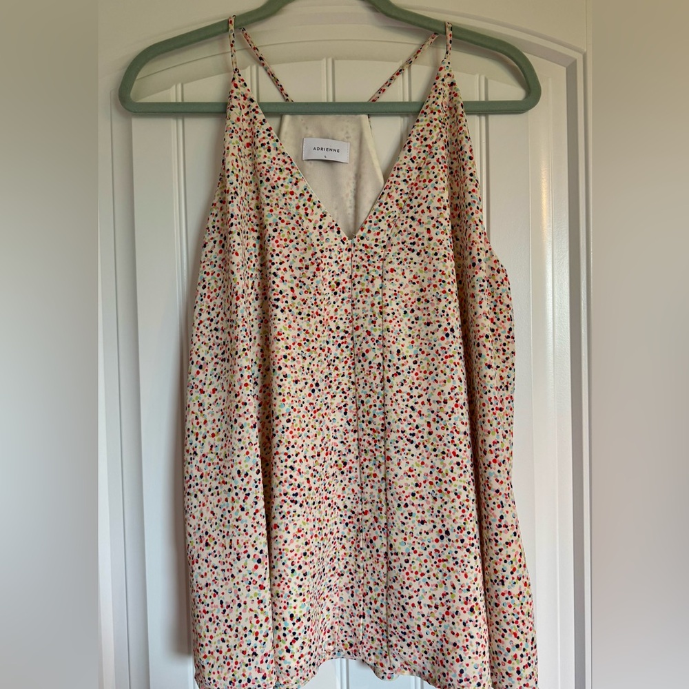 Adrienne Multicolor Dotted Sleeveless Blouse